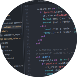 Screenshot of coding