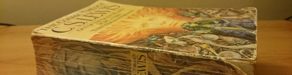My battered copy of C S Lewis's Cosmic Trilogy