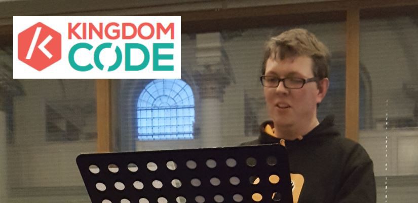 Kingdom Code - Andy Geers presenting a seminar on faith and tech