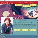 Homepage of ClaireFayers.com author website, with a playful design including pirate flag social media buttons, a waving tentacle, and pirate-map style background to the main navigation menu.