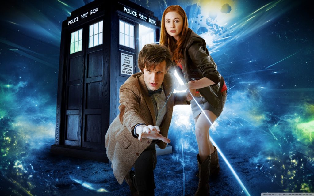 Matt Smith and Karen Gillan as Doctor Who and Amy Pond